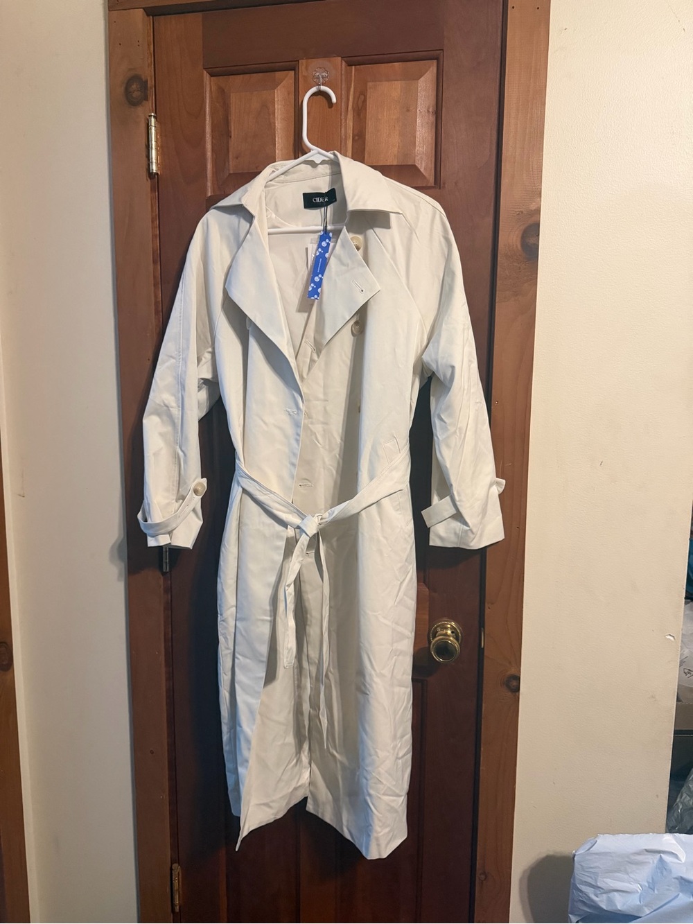 Cider Classic Cream Trench Coat - Un